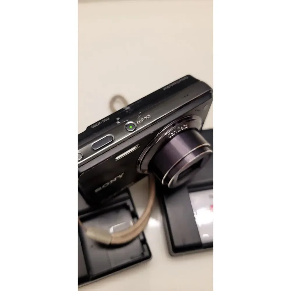 Sony Cyber-shot DSC-W290 Black 12.1MP CCD Digital Camera Battery Charger Y2K